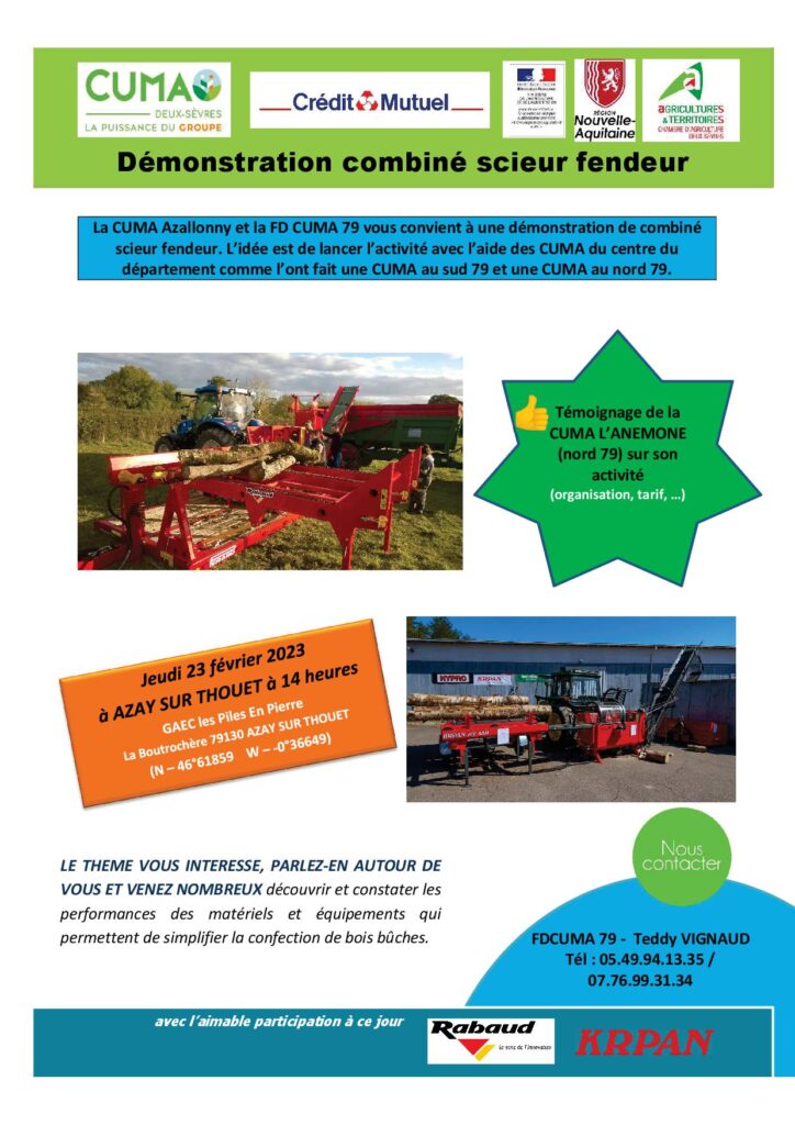 Démo combiné scieur fendeur